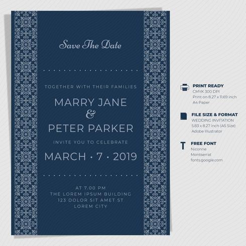 Vintage Wedding Invitation Card Templates Svg Ai Eps File Free Graphics Uihere