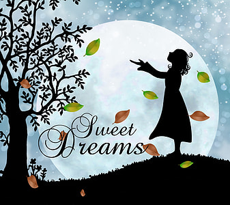 silhouette of girl with Sweet Dreams text thumbnail