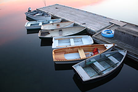 seven dinghy boat near to dock thumbnail