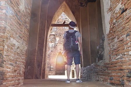 man, person, bricks, architecture thumbnail