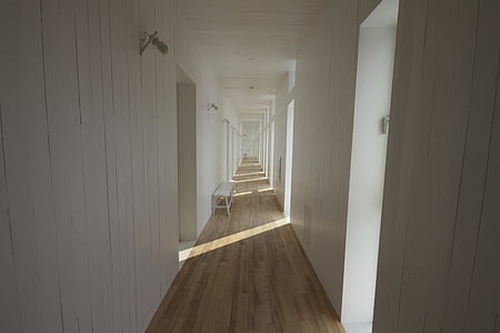 closeup photo of brown and white paint hallway thumbnail