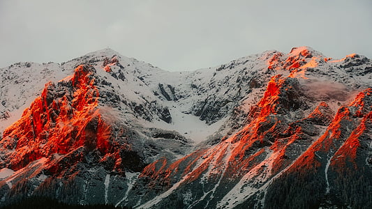 snowy mountain under cloudy sky thumbnail