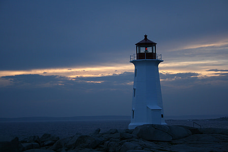 white concrete lighthouse during golden hour thumbnail