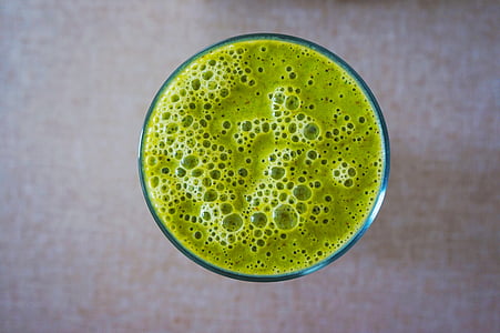 closeup photo of green substance in glass cup thumbnail
