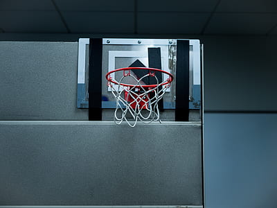 red basketball hoop on wall thumbnail