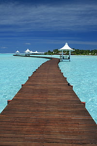 Maldives ocean dock graphic wallpaper thumbnail