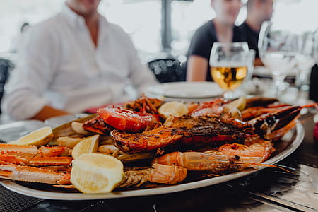 Roasted Mixed Seafood Contain Crabs, Mussels, Big Shrimps, Calamari Squids thumbnail