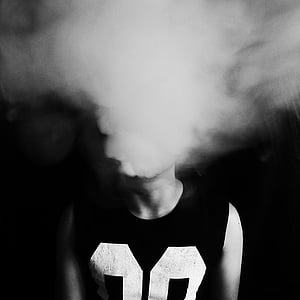 woman covered her face with smoke thumbnail