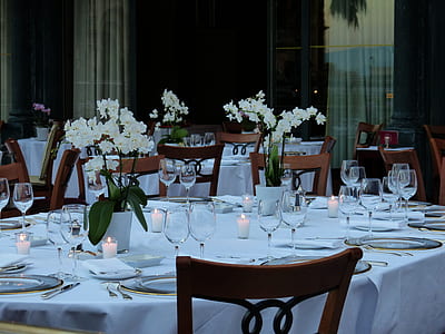 white orchids centerpiece on table thumbnail