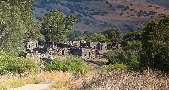 deserted ruins, village, ghost town, yahudia, golan heights israel, ancient thumbnail
