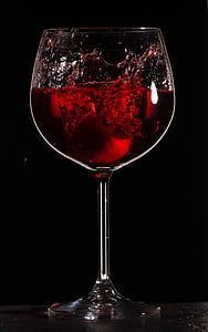 clear long-stem wine glass with red liquid thumbnail
