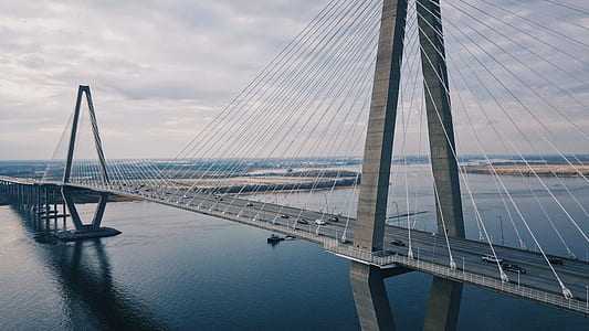 aerial photography of gray bridge thumbnail