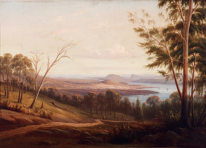 View of Hobart Town in 1853 in Tasmania, Australia thumbnail