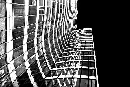 black-and-white, skyline, dark, building thumbnail