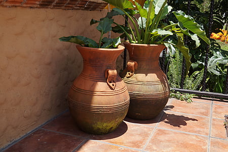 two brown garden urns thumbnail