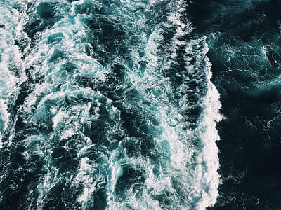 high angle photo of sea waves thumbnail