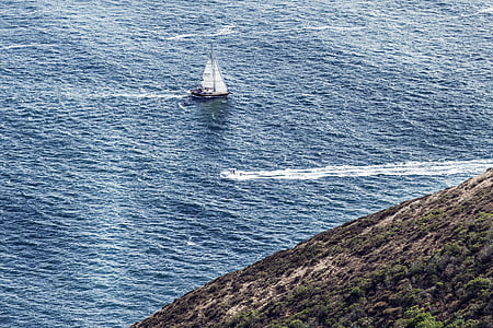 white sailboat at sea thumbnail