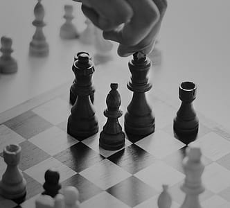 grayscale photo of chessboard thumbnail
