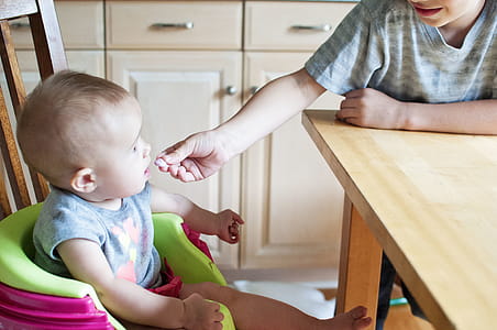 Baby's Green and Purple Highchair thumbnail