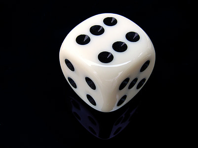 white and black dice displaying 6 dots thumbnail