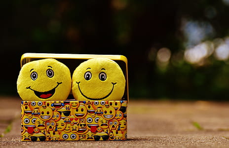 two emoji toys inside yellow box thumbnail