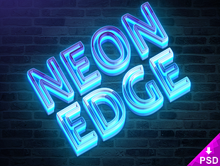 Neon Edge Mockup psd file