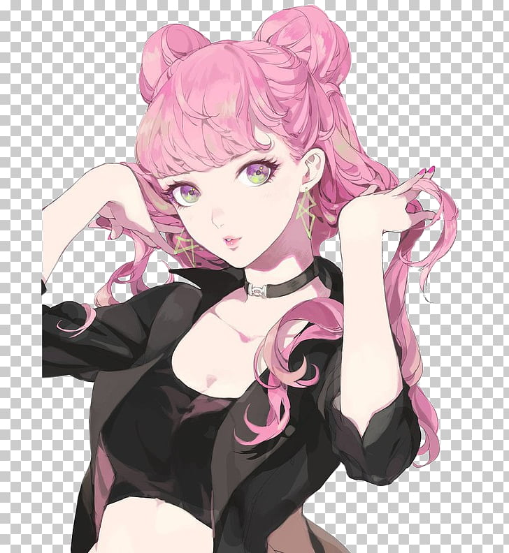 Anime character with pink hair