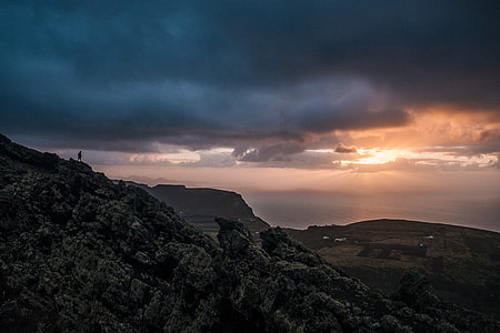 aerial photography of mountain during golden hour thumbnail