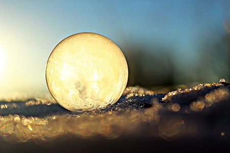 ball, soap bubble, frost globe, frost blister, eiskristalle, ice thumbnail
