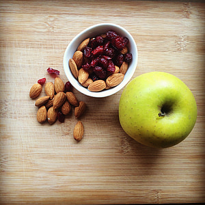 almonds beside green apple thumbnail