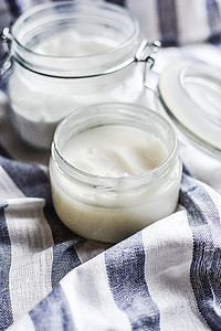 clear glass white filled jars thumbnail