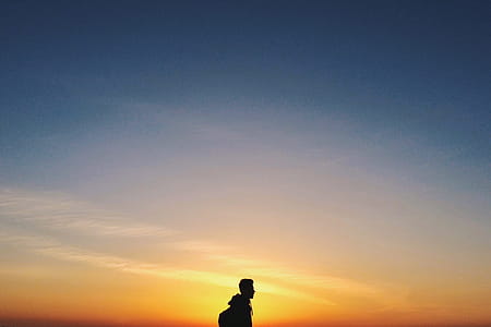 Man Silhouette at Sunset thumbnail