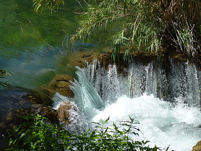 photo of flowing water into river between grass thumbnail