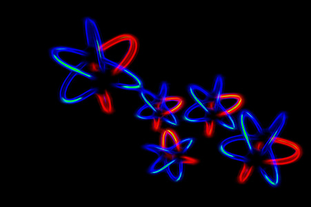 blue and red atom neon light illustration thumbnail