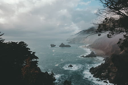 landscape photography of mountain and body of water thumbnail