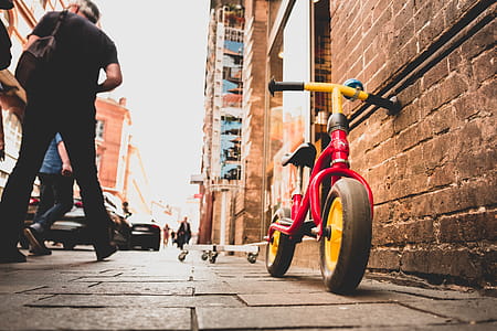 Bicycle Leaning on Brick Wall thumbnail