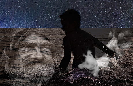 silhouette of person under starry sky thumbnail