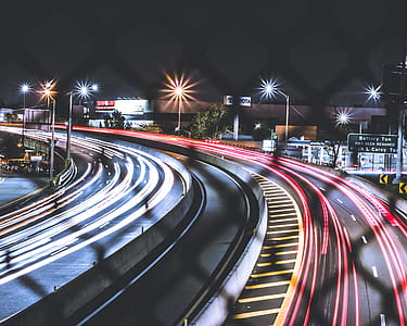 Photography of Light Streaks During Night Time thumbnail