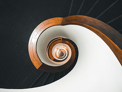 empty white and black spiral staircase thumbnail