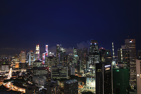 aerial view of city during night time thumbnail