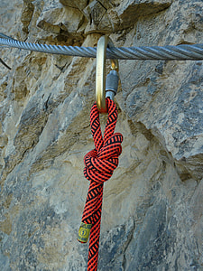 red bungee rope on rope wire thumbnail