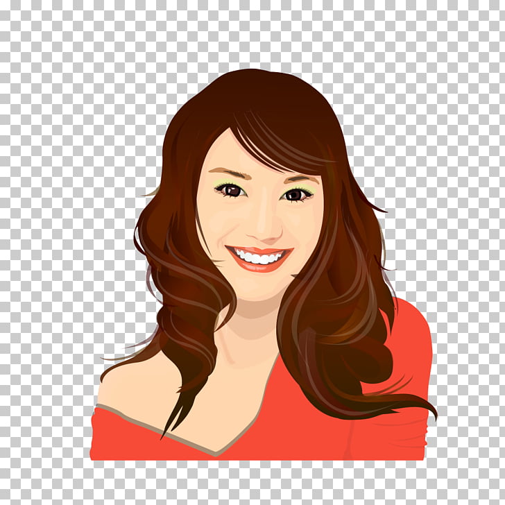 Face Smile Long Wavy Red Hair Fashion Woman Png Clipart Free