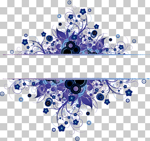 Texture, Texture Free blue border buckle material, purple floral border template PNG clipart