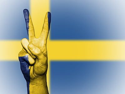 peace sign with Sweden flag thumbnail