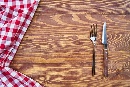 gray steel fork and knife thumbnail