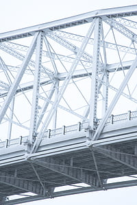 low-angle photography of white truss bridge thumbnail