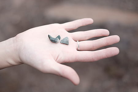 selective focus photography of gray pebbles on person's palm thumbnail