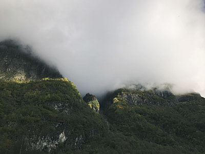 aerial view of mountain and fog thumbnail