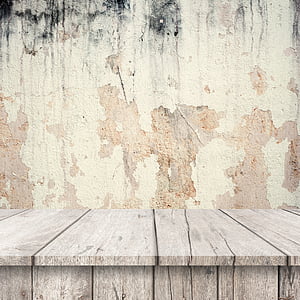 brown wooden platform near grey wall thumbnail
