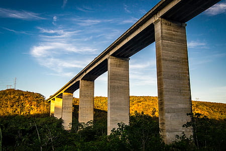 sky, bridge, architecture, suspension bridge thumbnail